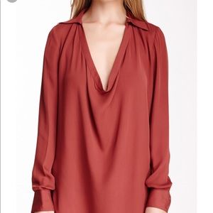 Haute Hippie Cowl Neck Long Sleeve Blouse